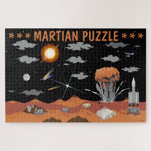 Martian Art Sci Fi Mars Story Puzzle (Horizontal)