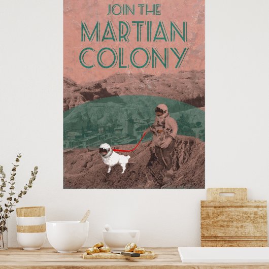 Martian Colony Futuristic Advertisement Poster (Küche)