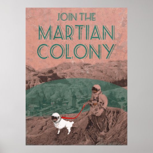 Martian Colony Futuristic Advertisement Poster (Vorne)