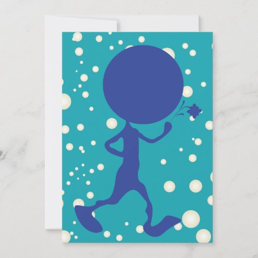 Martian, eine Blume Alien Person Einladung (Vorderseite)