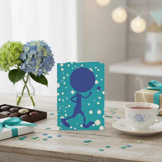 Martian, eine Blume Alien Person Einladung