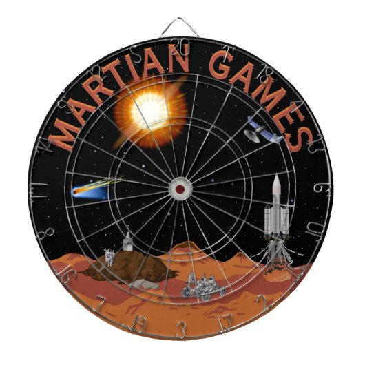Martian Games Sci-Fi Scene Multi-Target Dartscheibe (vorne)