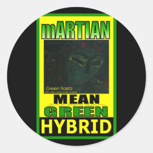 MARTIAN GEMEIN GREEN HYBRID RUNDER AUFKLEBER