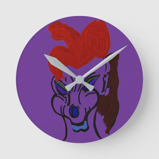 Martian Hound Runde Wanduhr (Vorderseite)