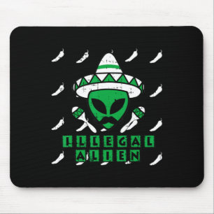 Martian Illegal Alien Mexican Area-51 Fun Hallowee Mousepad