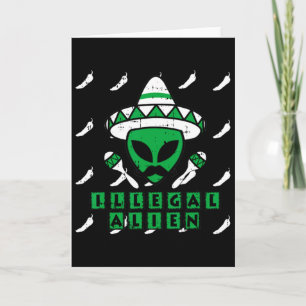Martian Illegal Alien Mexican Area-51 Funny Hallow Karte