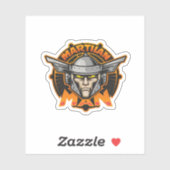 Martian Man Futuristic Logo Art Aufkleber (Blatt)