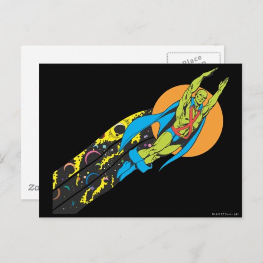 Martian Manhunter nimmt Flug Postkarte (Vorne/Hinten)