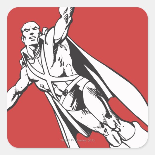Martian Manhunter Soars 2 Quadratischer Aufkleber (Vorderseite)