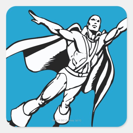 Martian Manhunter Soars 3 Quadratischer Aufkleber (Vorderseite)