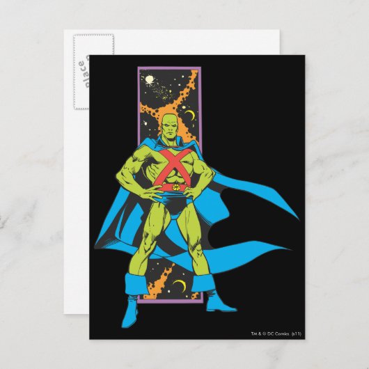 Martian Manhunter & Space Background Postkarte (Vorne/Hinten)