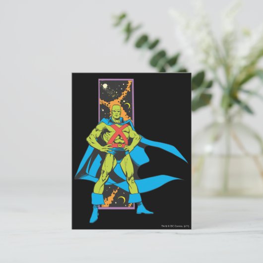 Martian Manhunter & Space Background Postkarte (Stehend Vorderseite)