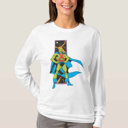 Martian Manhunter & Space Background T-Shirt (Vorderseite)