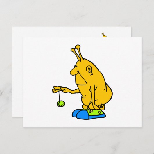 Martian mit einem YoYo Postkarte (Vorne/Hinten)