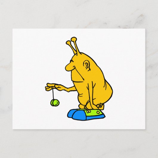 Martian mit einem YoYo Postkarte (Vorderseite)