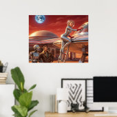 Martian Pit Stop – 1950s Future Poster (Heimbüro)