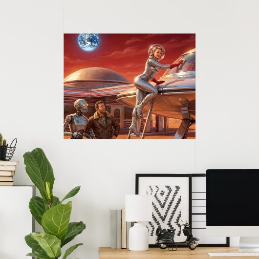 Martian Pit Stop – 1950s Future Poster (Heimbüro)