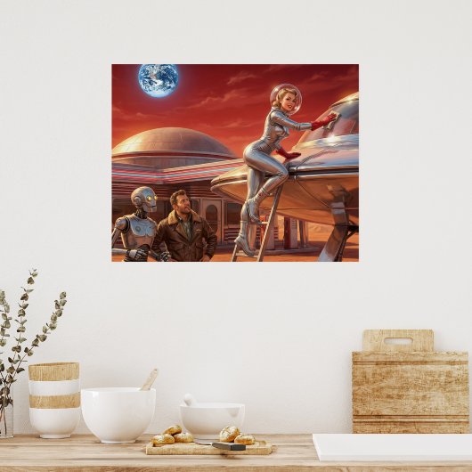 Martian Pit Stop – 1950s Future Poster (Küche)