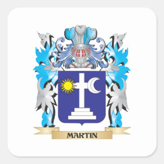 Martin Coat of Arms - Familienwappen Quadratischer Aufkleber