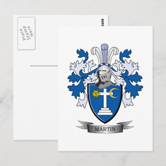 Martin Coat of Arms Postkarte (Vorne/Hinten)