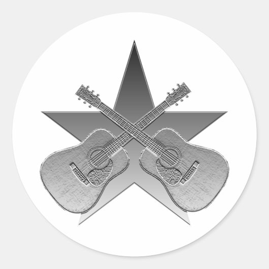 Martin D28 Metallic Star Runder Aufkleber (Vorderseite)