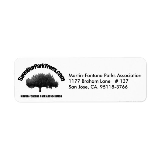 Martin-Fontana-Parks-Association-Rücksendeadresse (Vorne)