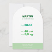 Martin Geburt Einladung (Rückseite)