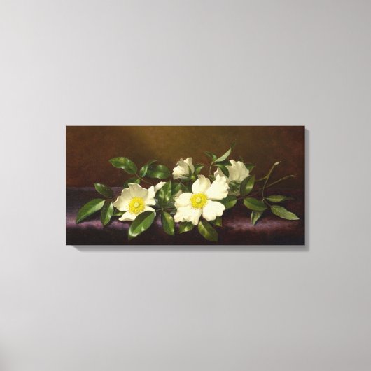 Martin Heade Cherokee Rose auf einem Lila Tuch Leinwanddruck (Vorderseite)