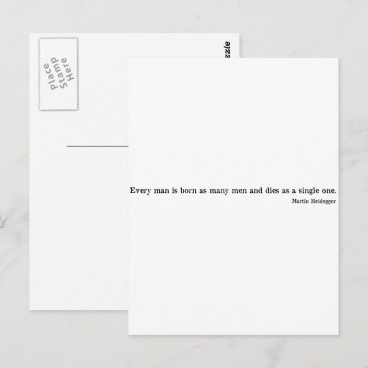 Martin Heidegger Shirt 1 Postkarte (Vorne/Hinten)