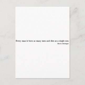 Martin Heidegger Shirt 1 Postkarte