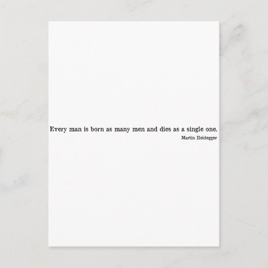 Martin Heidegger Shirt 1 Postkarte (Vorderseite)