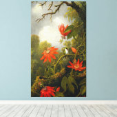 MARTIN J. HEADE - Hummingbird und Passionblumen - Leinwanddruck (Insitu (Holzboden))