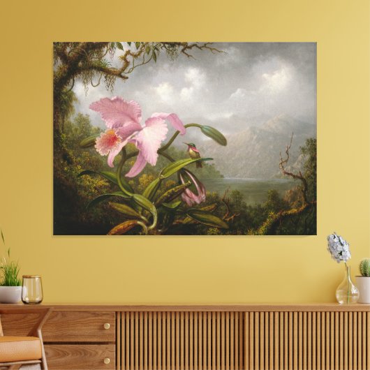 MARTIN J. HEADE - Orchid and Hummingbird - c. 1885 Leinwanddruck (Insitu (Wohnzimmer))