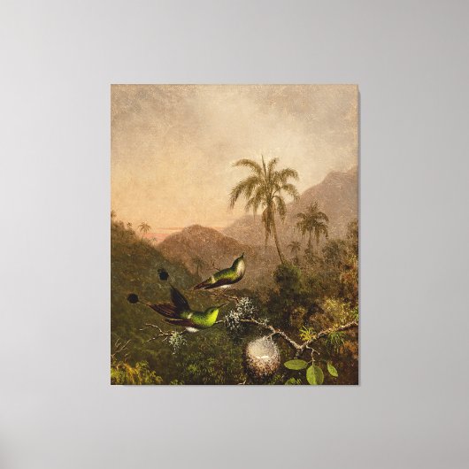 MARTIN J.HEADE - Zwei grüne Breastgeflügel - Leinwanddruck (Vorderseite)