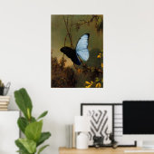 Martin Johnson Heade - Blue Morpho Butterfly Poster (Heimbüro)