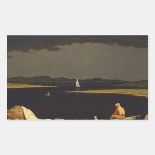 Martin Johnson Heade - Gewitter nähern Rechteckiger Aufkleber (Vorderseite)