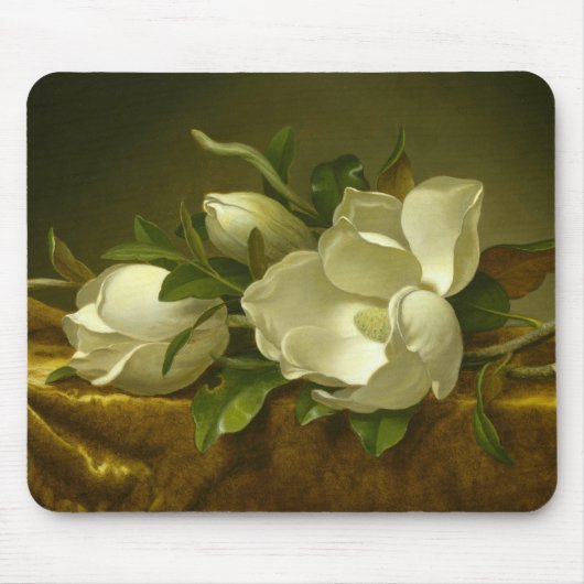 Martin Johnson Heade - Magnolias auf Gold Velvet Mousepad (Vorne)