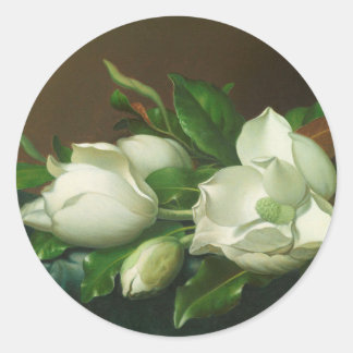 Martin Johnson Heade - Magnolias Runder Aufkleber