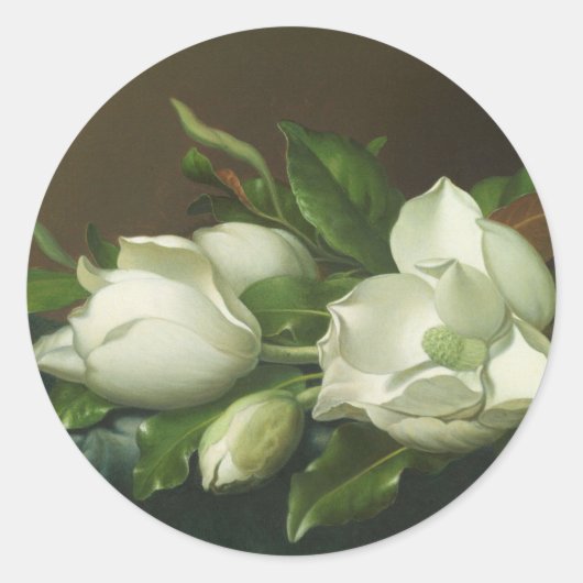 Martin Johnson Heade - Magnolias Runder Aufkleber (Vorderseite)