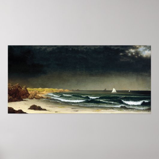 Martin Johnson Heade nähert Storm Beach Poster (Vorne)