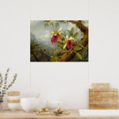 Martin Johnson Heade - Orchids und Kolibri Poster (Küche)