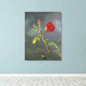 MARTIN JOHNSON HEADE - Rote Rose mit Ruby Throat - Leinwanddruck (Insitu (Holzboden))