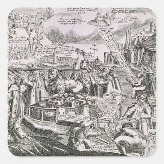 Martin Luther 2 Quadratischer Aufkleber (Vorderseite)