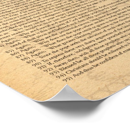 Martin Luther 95 Thes (Eng) Wittenberg Church Poster (Ecke)