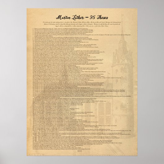 Martin Luther 95 Thes (Eng) Wittenberg Church Poster (Vorne)