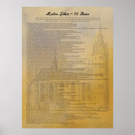 Martin Luther 95 Theses auf Englisch Poster (Vorne)