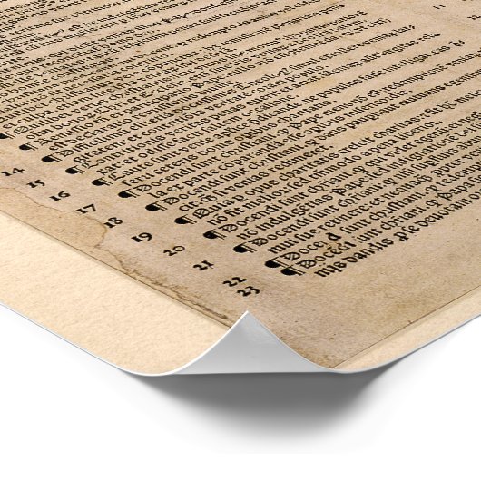 Martin Luther 95 Theses (original Latin) Poster (Ecke)