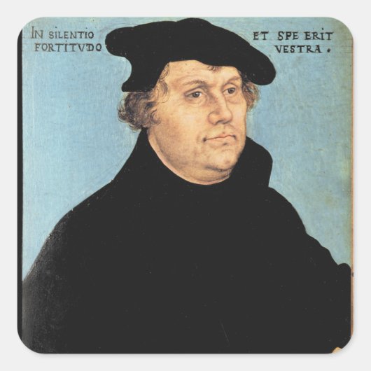 Martin Luther, c.1532 Quadratischer Aufkleber (Vorderseite)