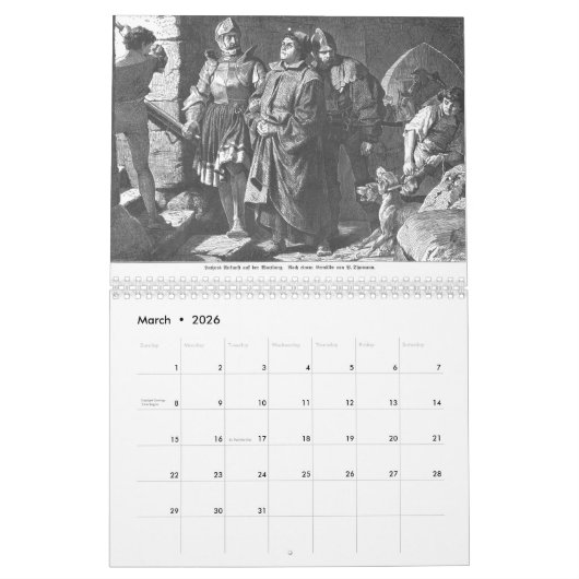Martin Luther Calendar: Portraits, Leben, Denkmäle Kalender (Mär 2026)