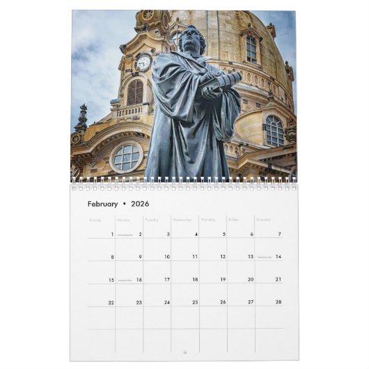 Martin Luther Calendar: Portraits, Leben, Denkmäle Kalender (Feb 2026)